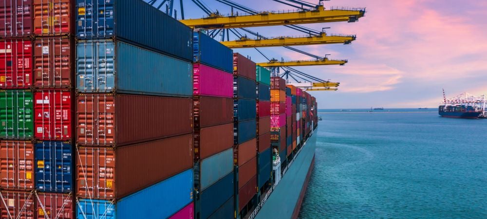 Container ship unloading crane ship seaport