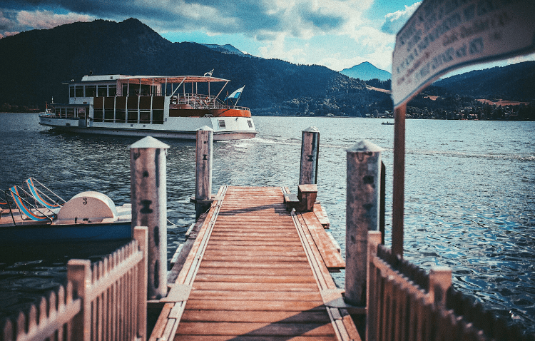 Boat leaving a dock